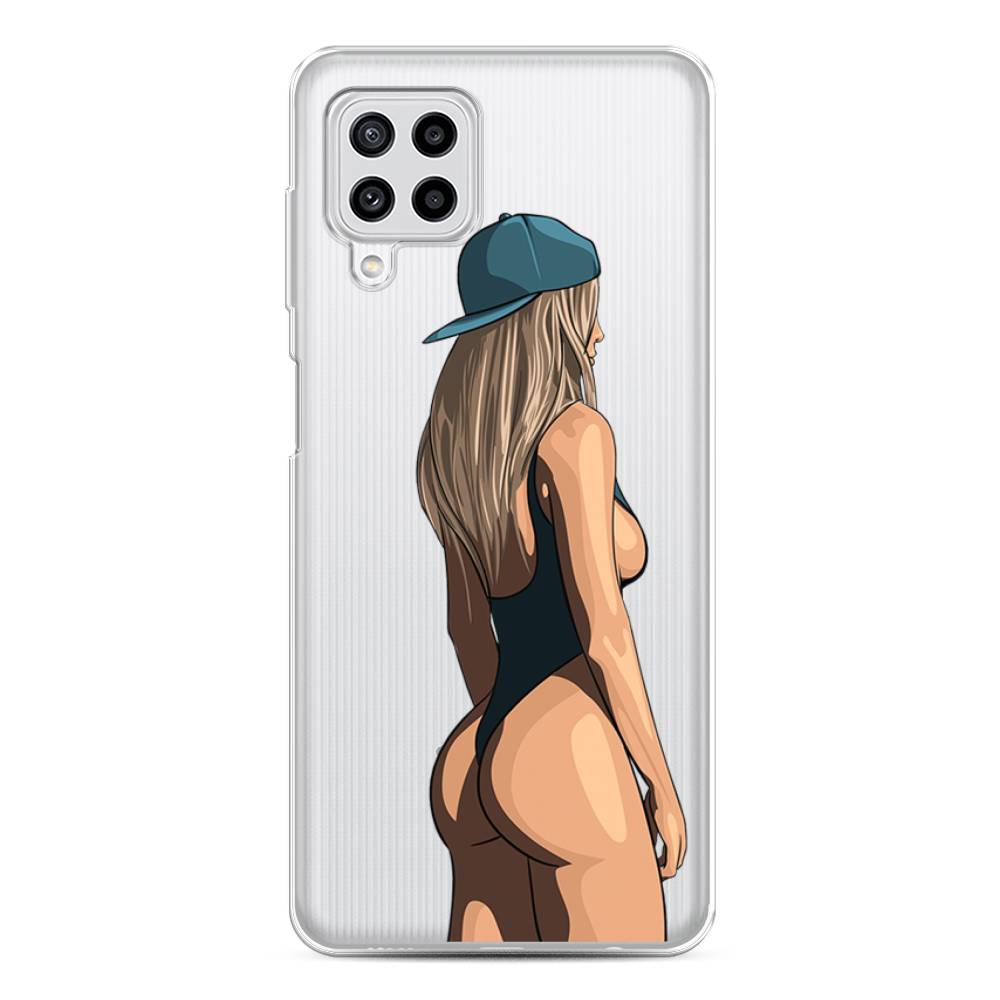 

Чехол на Samsung Galaxy A22/M22/M32 "Девушка в черном купальнике", Зеленый;бежевый;черный, 2103450-6