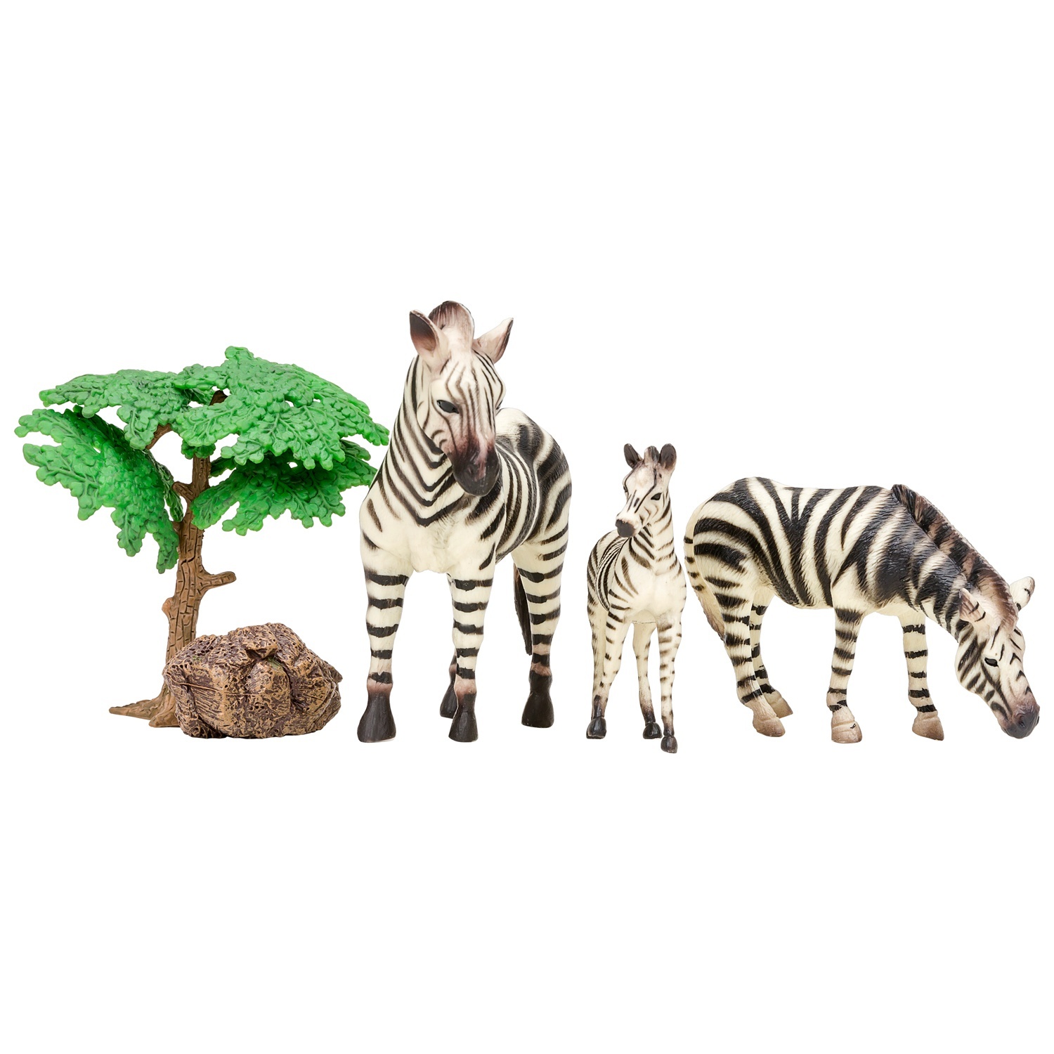 Купить Фигурка Masai Mara Мир диких животных, Семья зебр, 5 предметов,