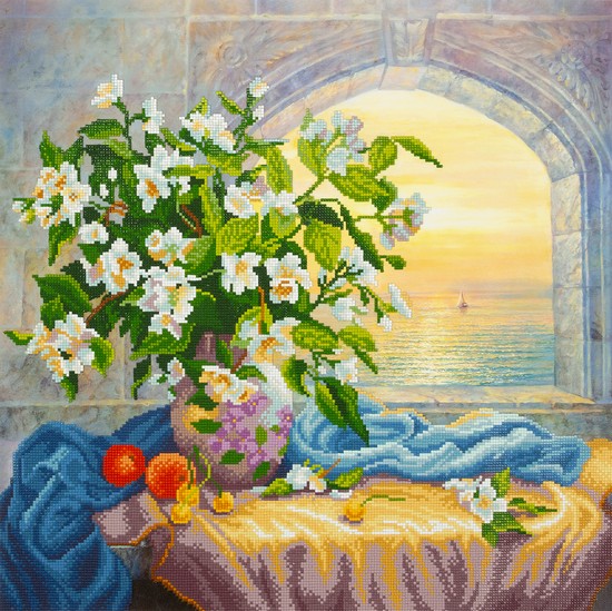 

Фрея Алмазная вышивка Натюрморт с жасмином ALVR-228 50x50 см