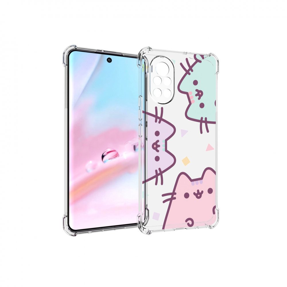 

Чехол MyPads котики зеленый фиолетовый розовый женский для Huawei Nova 8 (ANG-LX1), Прозрачный, Tocco