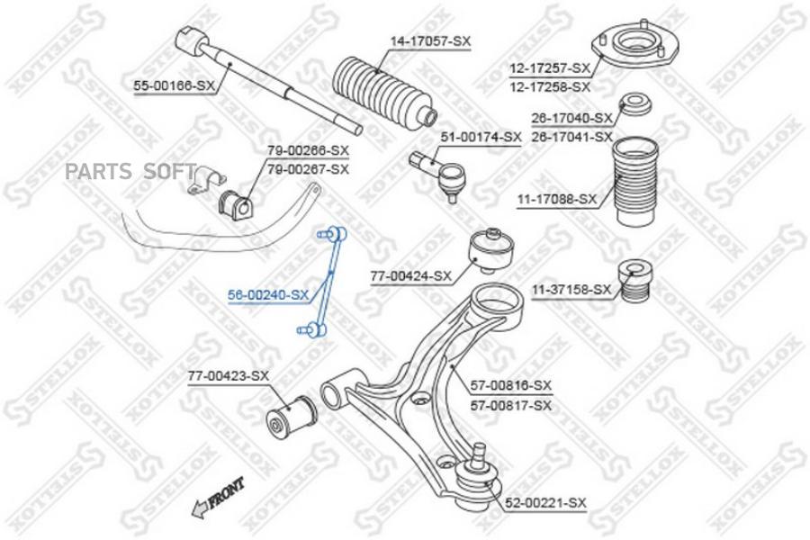 

56-00240-sx_тяга стабилизатора переднего suzuki grand vitara 1.9ddis 05>