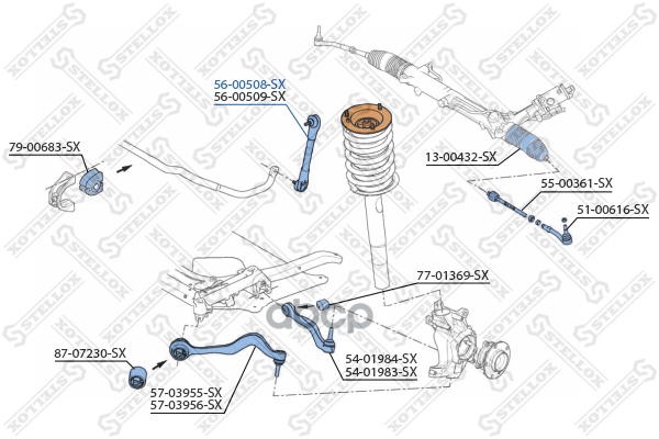 

56-00508-sx_тяга стабилизатора переднего левая bmw e64/e63 3.0i-5.0i/3.5d 04>