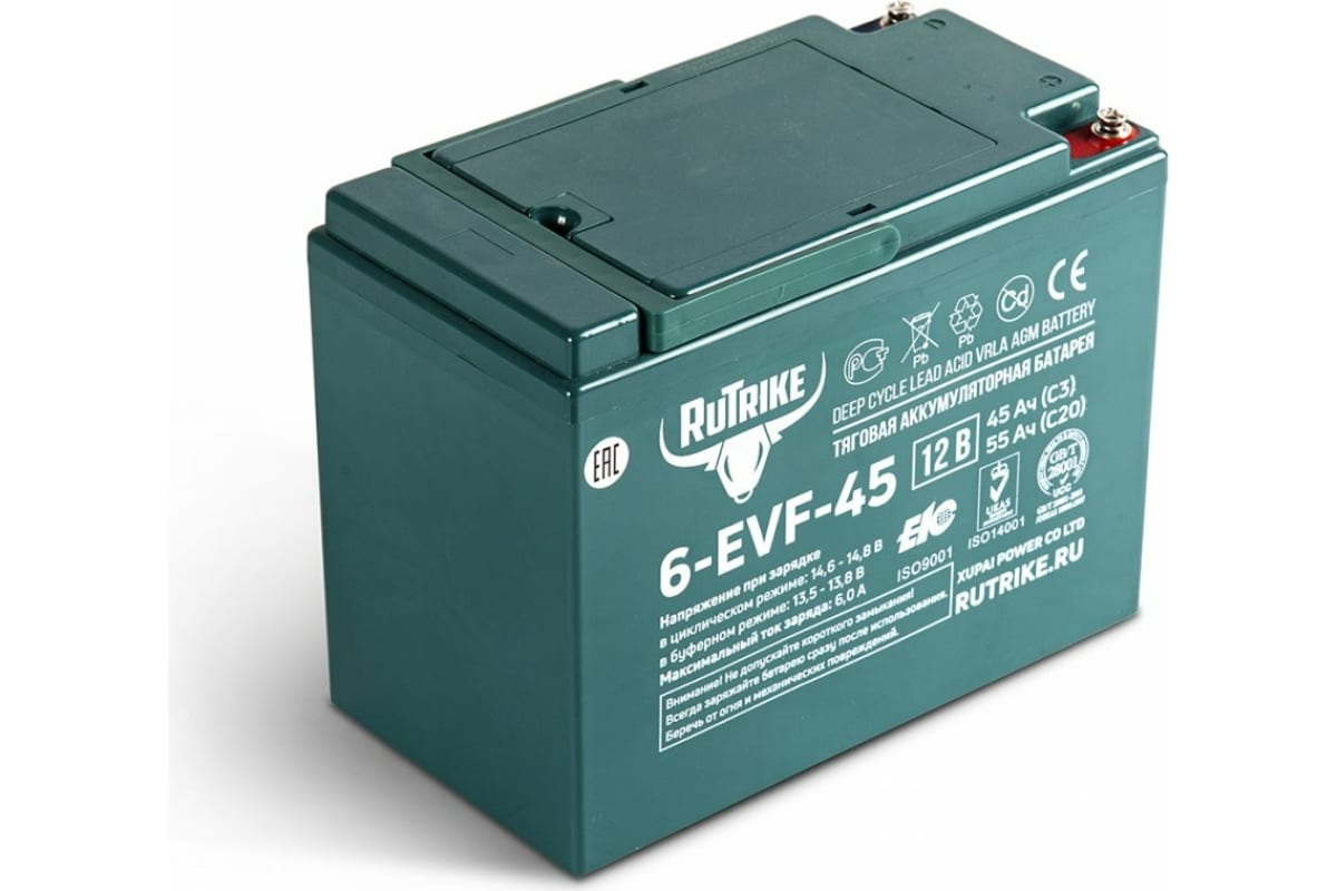 Тяговый гелевый аккумулятор 6-EVF-45 12V45A/H C3 RUTRIKE 021663