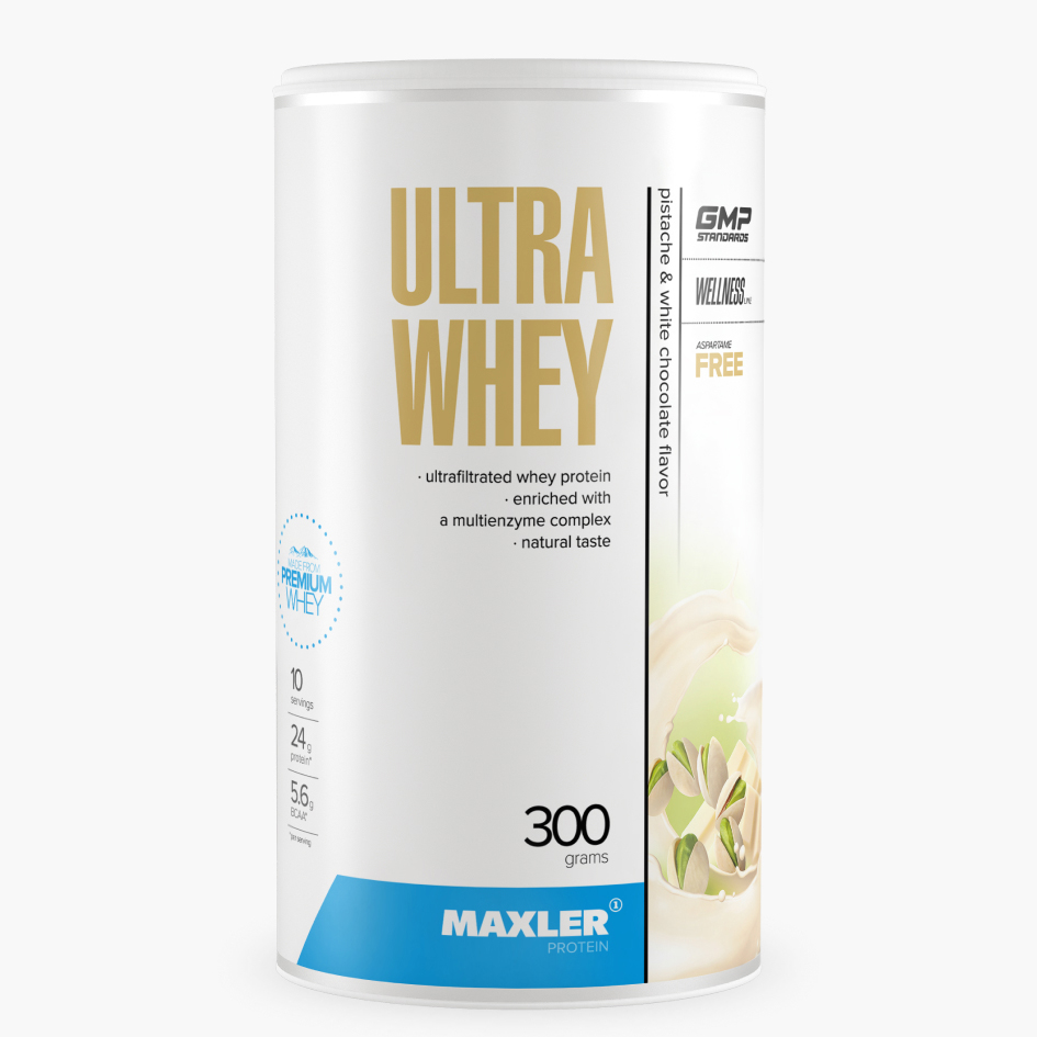 Сывороточный протеин Maxler Ultra Whey 300гр вкус Фисташка-Белый шоколад 1831₽