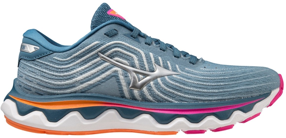

Кроссовки женские Mizuno SHOE WAVE HORIZON WOS голубые 5 UK, Голубой, SHOE WAVE HORIZON WOS