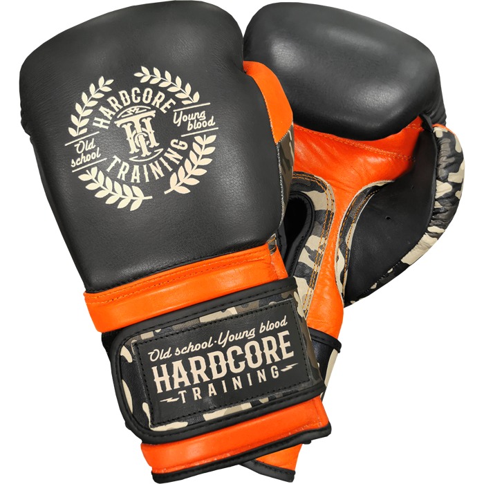 Боксерские перчатки Hardcore Training Orange And Camo 10 oz