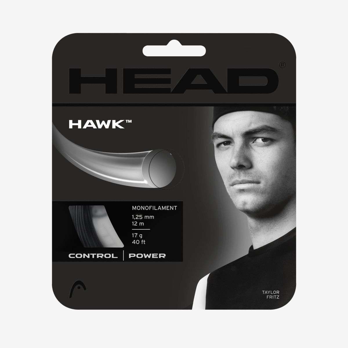 Струна для тенниса HEAD 12m HAWK 281103-WH, White, 1.30