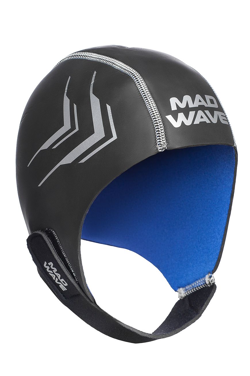 фото Шапочка для плавания mad wave helmet черный