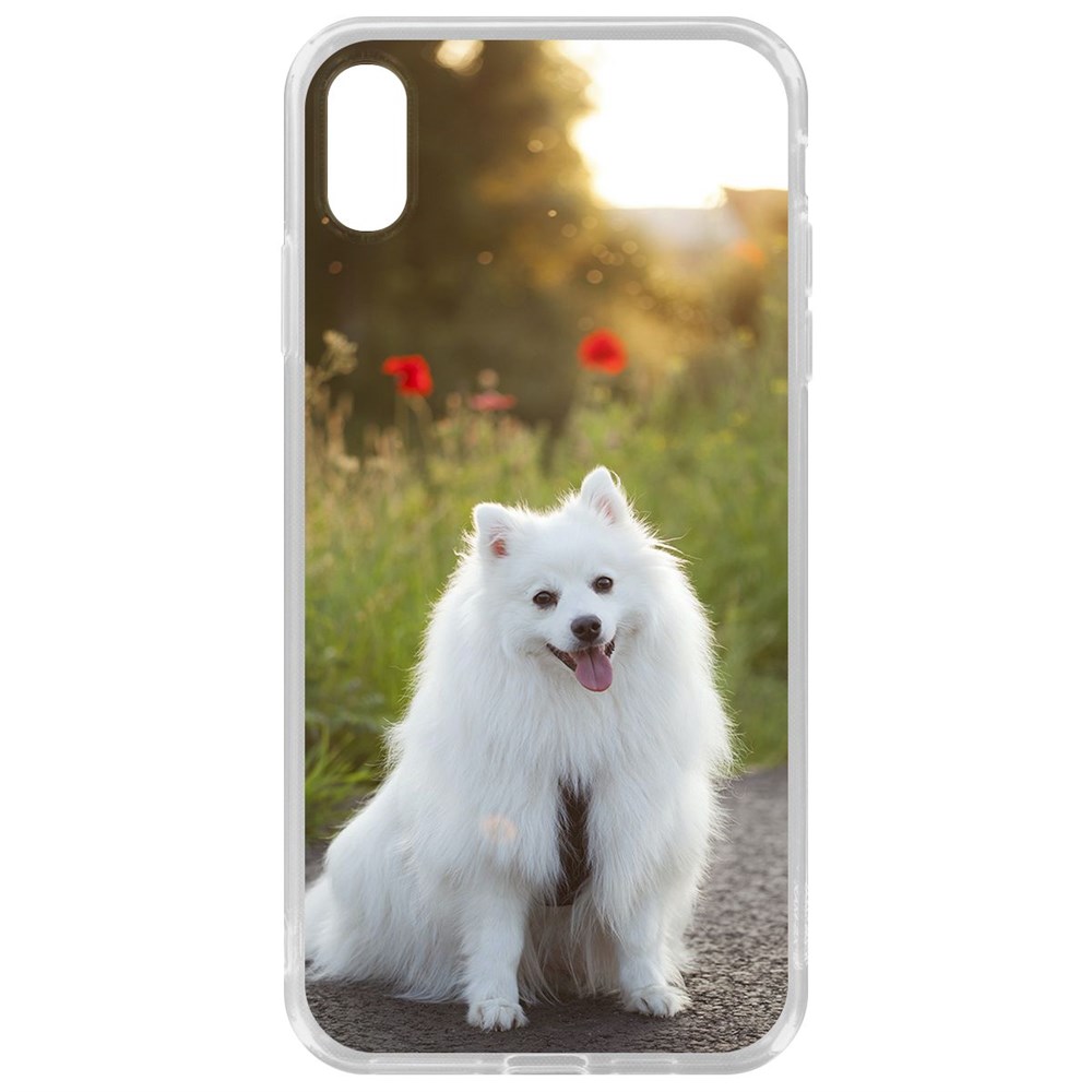 

Чехол-накладка Krutoff Clear Case Белый шпиц для iPhone XS Max, Прозрачный