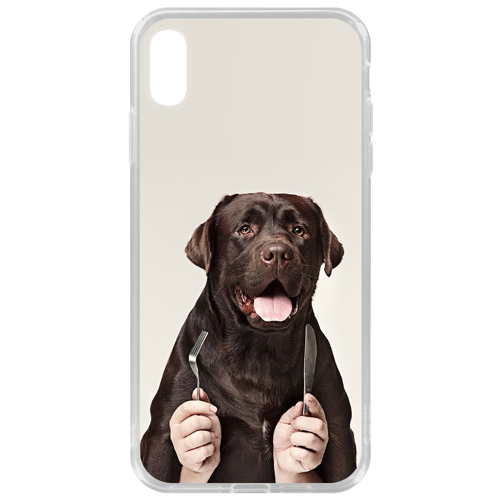 

Чехол-накладка Krutoff Clear Case Время обеда для iPhone XS Max, Прозрачный