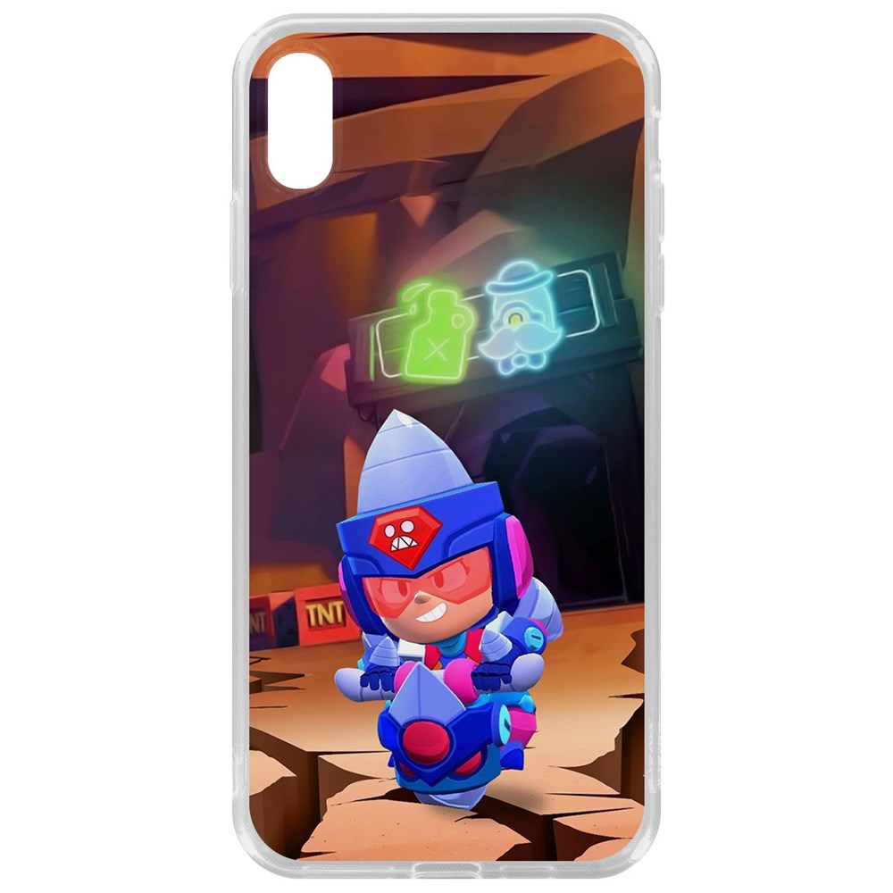 

Чехол-накладка Krutoff Clear Case Brawl Stars-Ультрабурильщица Джеки для iPhone XS Max, Прозрачный