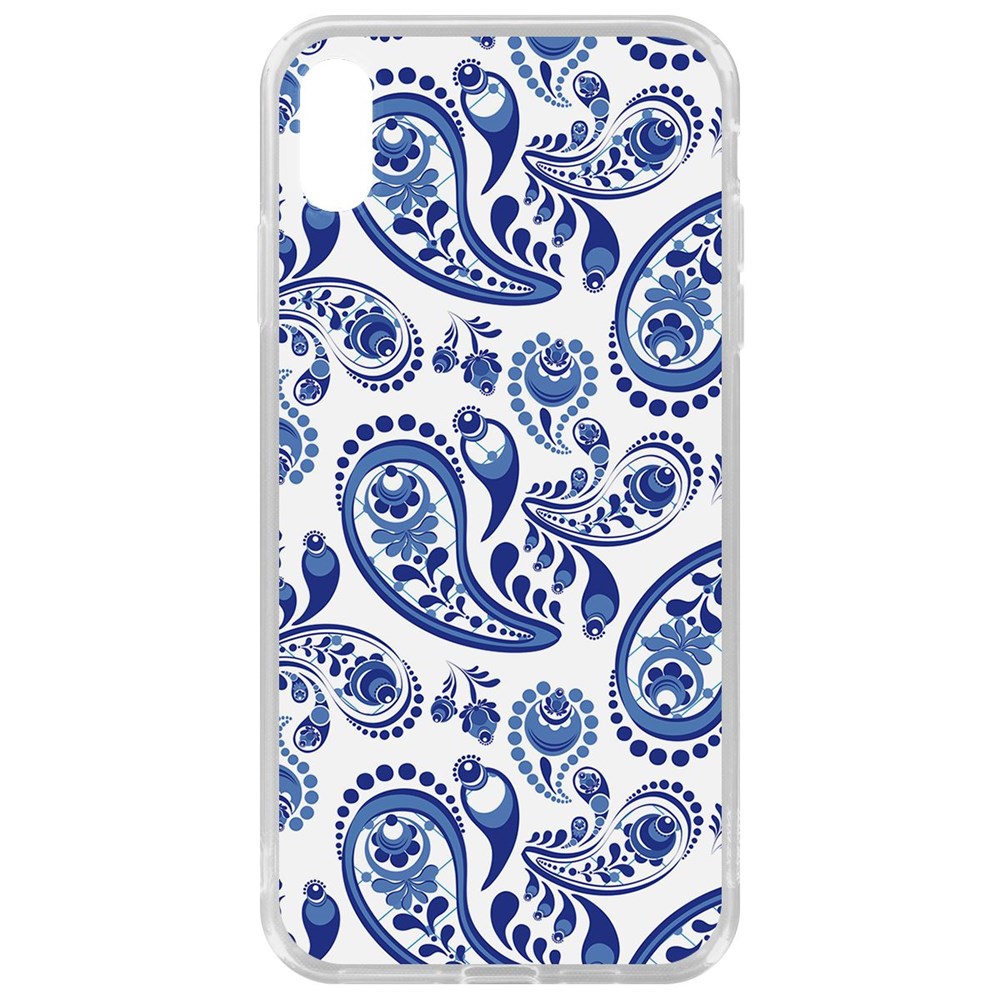 

Чехол-накладка Krutoff Clear Case Гжель для iPhone XS Max, Прозрачный