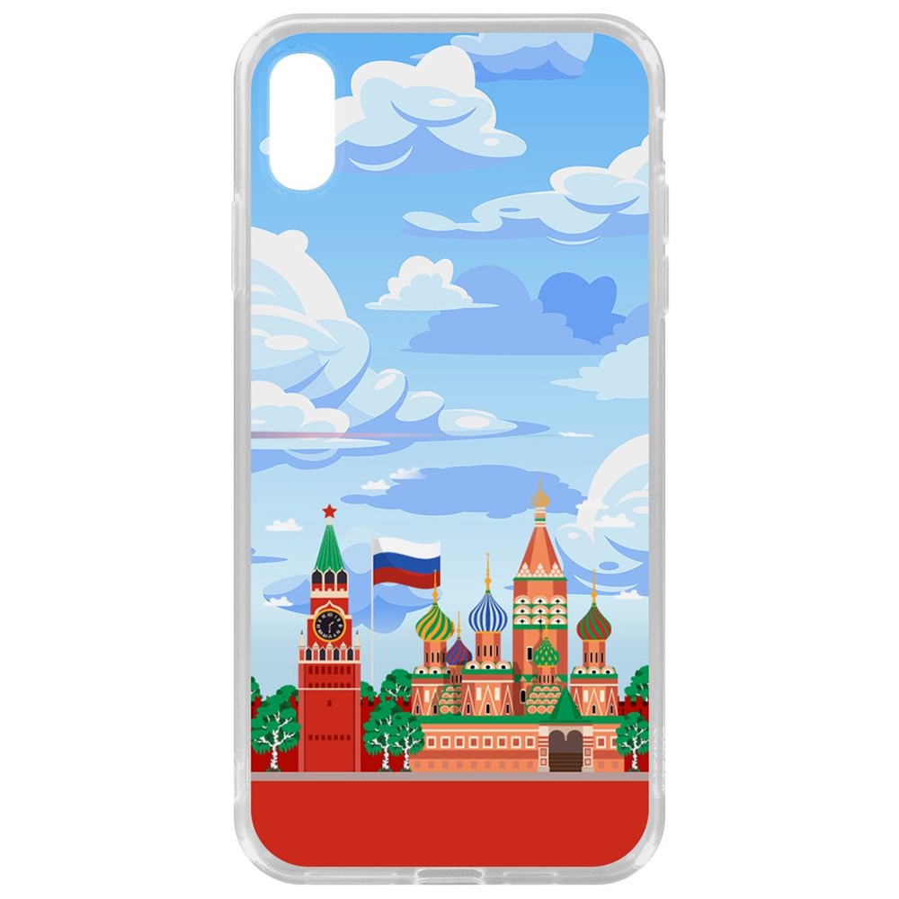

Чехол-накладка Krutoff Clear Case Красная Площадь для iPhone XS Max, Прозрачный