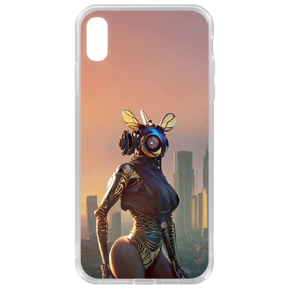 

Чехол-накладка Krutoff Clear Case Женщина-киберпчела для iPhone XS Max