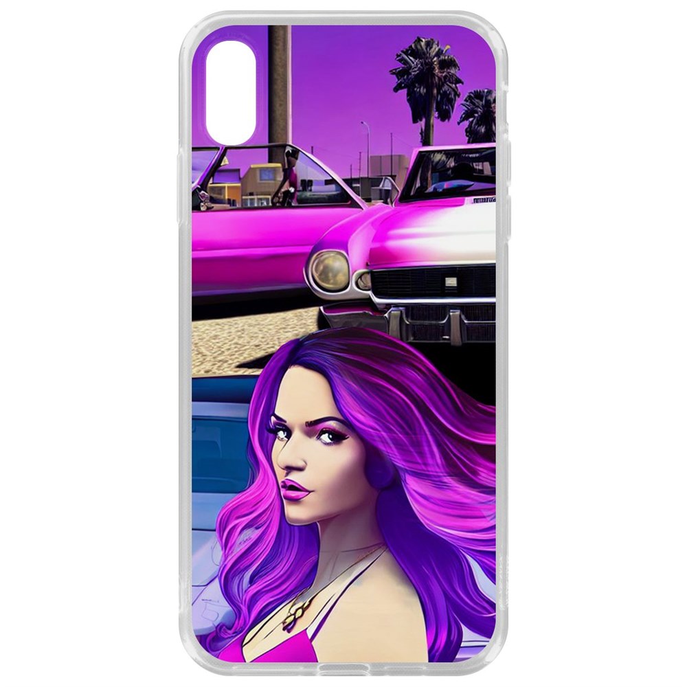 

Чехол-накладка Krutoff Clear Case Жизнь в розовом для iPhone XS Max, Прозрачный