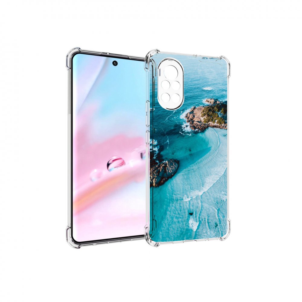 

Чехол MyPads красивый голубой залив для Huawei Nova 8 (ANG-LX1), Прозрачный, Tocco