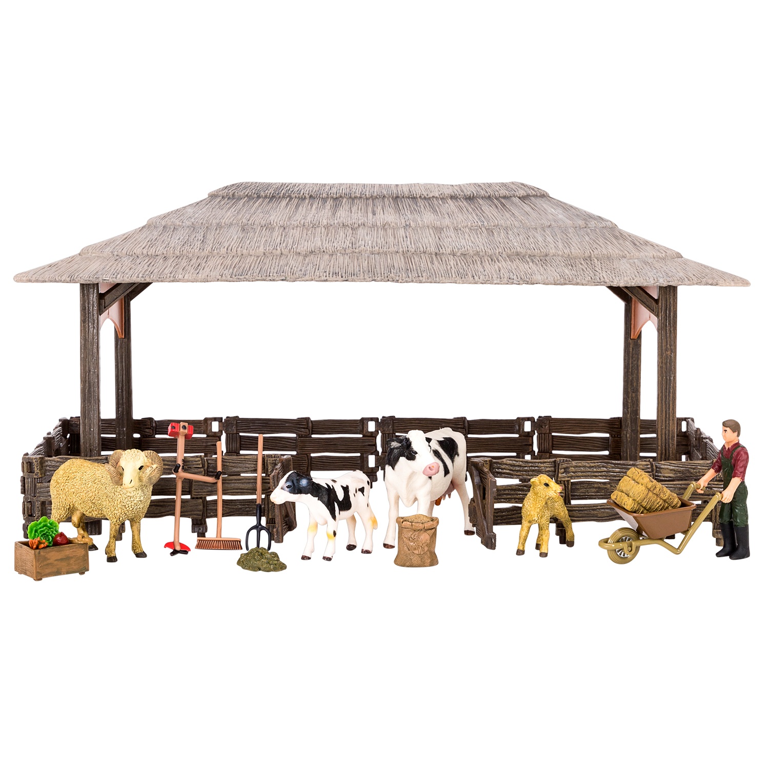 фото Игровой набор masai mara на ферме , ферма, 19 фигурок животных, персонажей и инвентаря