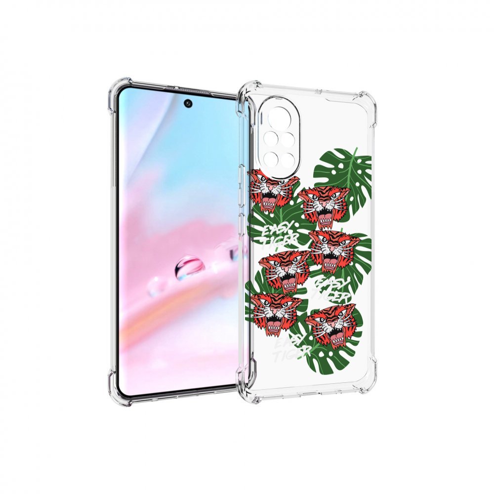 Чехол MyPads красные-тигры для Huawei Nova 8 (ANG-LX1)