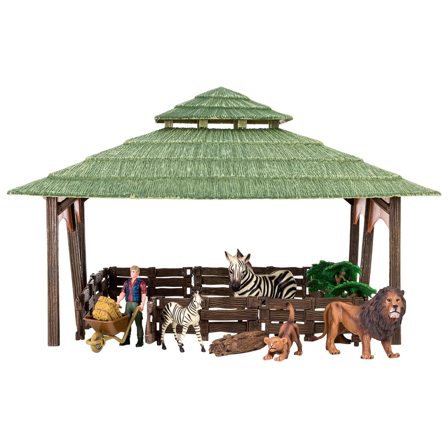 фото Игровой набор masai mara на ферме , ферма, львы, зебры, фермер, инвентарь, 11 предметов