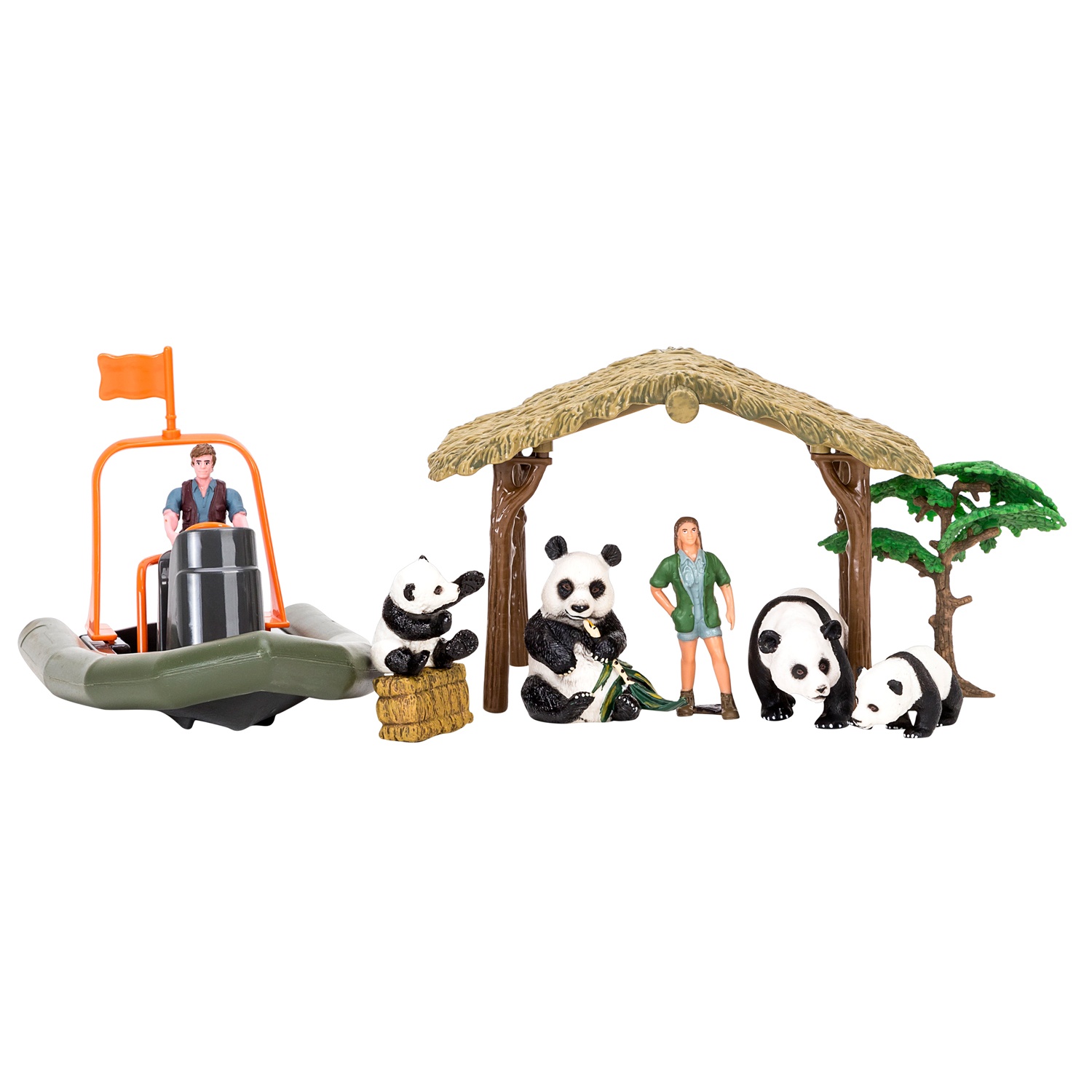 фото Игровой набор masai mara 10 предметов: ферма, панды, лодка, фермер, инвентарь