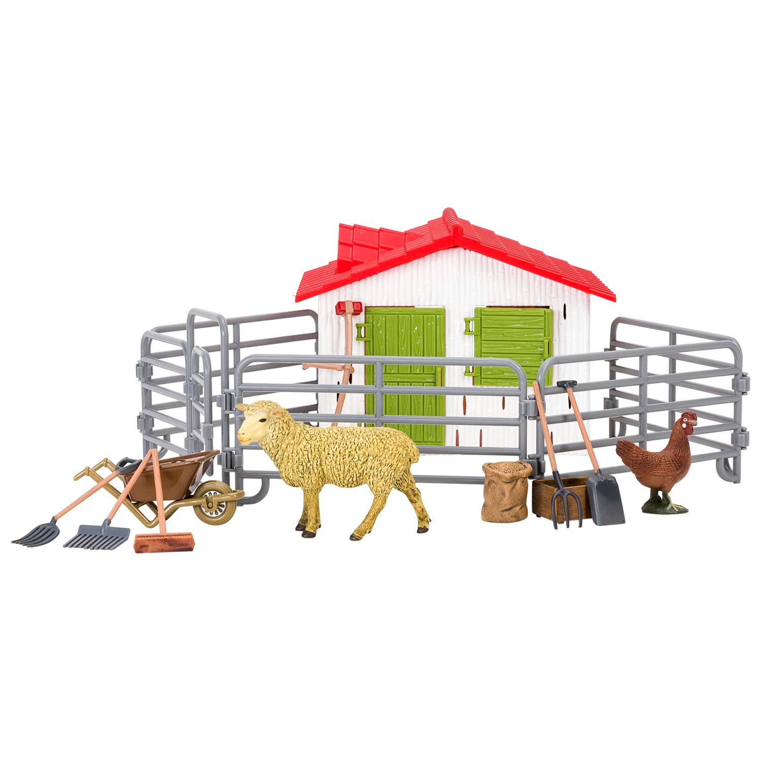 фото Игровой набор masai mara 14 предметов: ферма, овца, курица, инвентарь