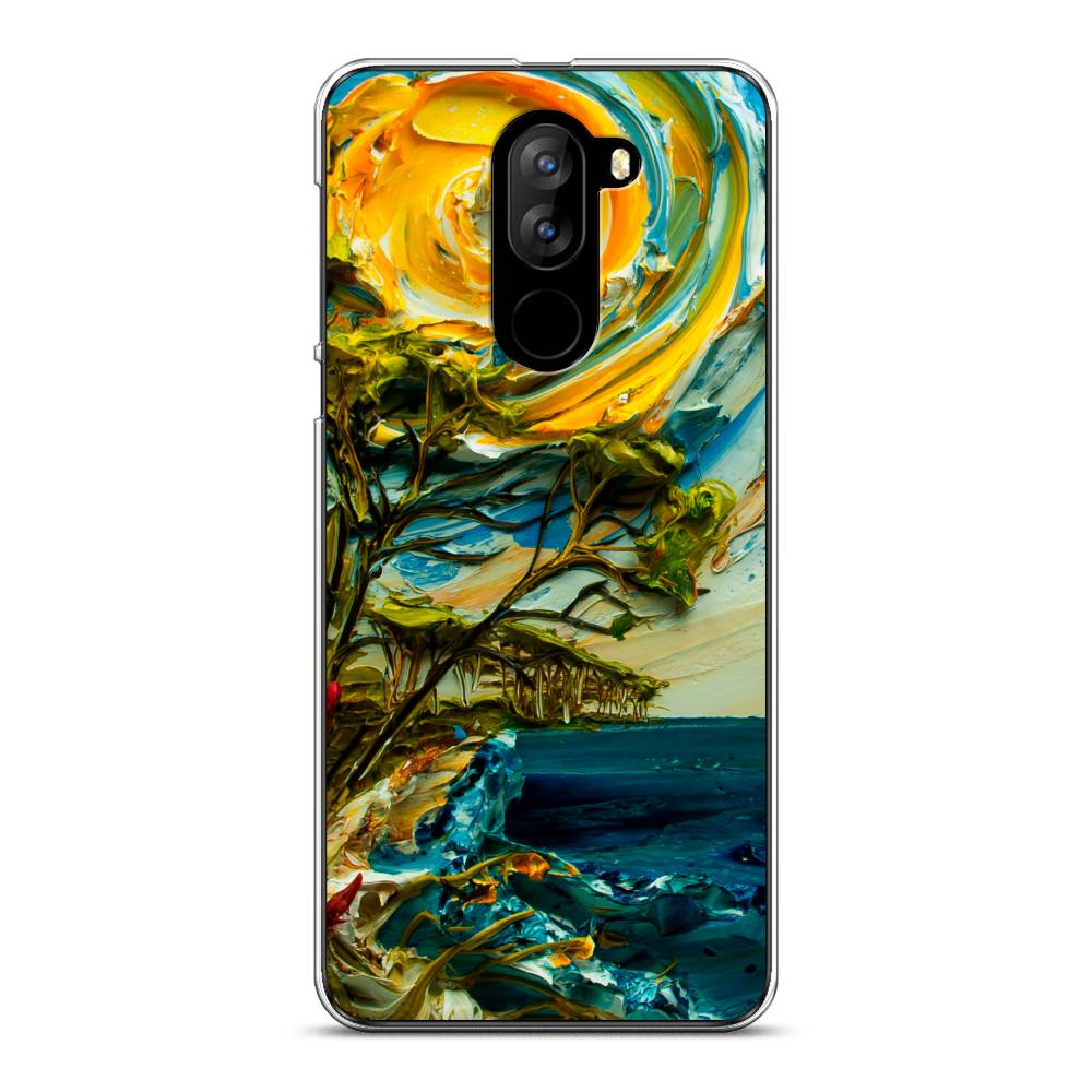 

Чехол на Doogee X60L "Солнце живопись", Желтый;синий, 220550-4