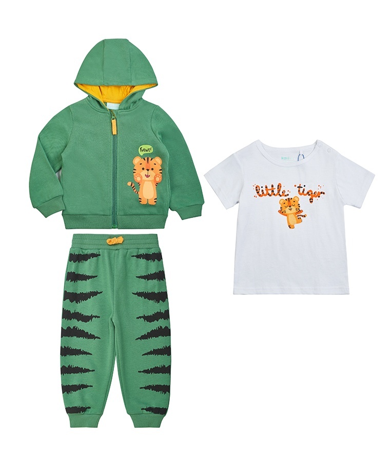 

Костюм повседневный Kari Baby SS24B11900508, белый; хаки, 80, Белый;зеленый, 229093