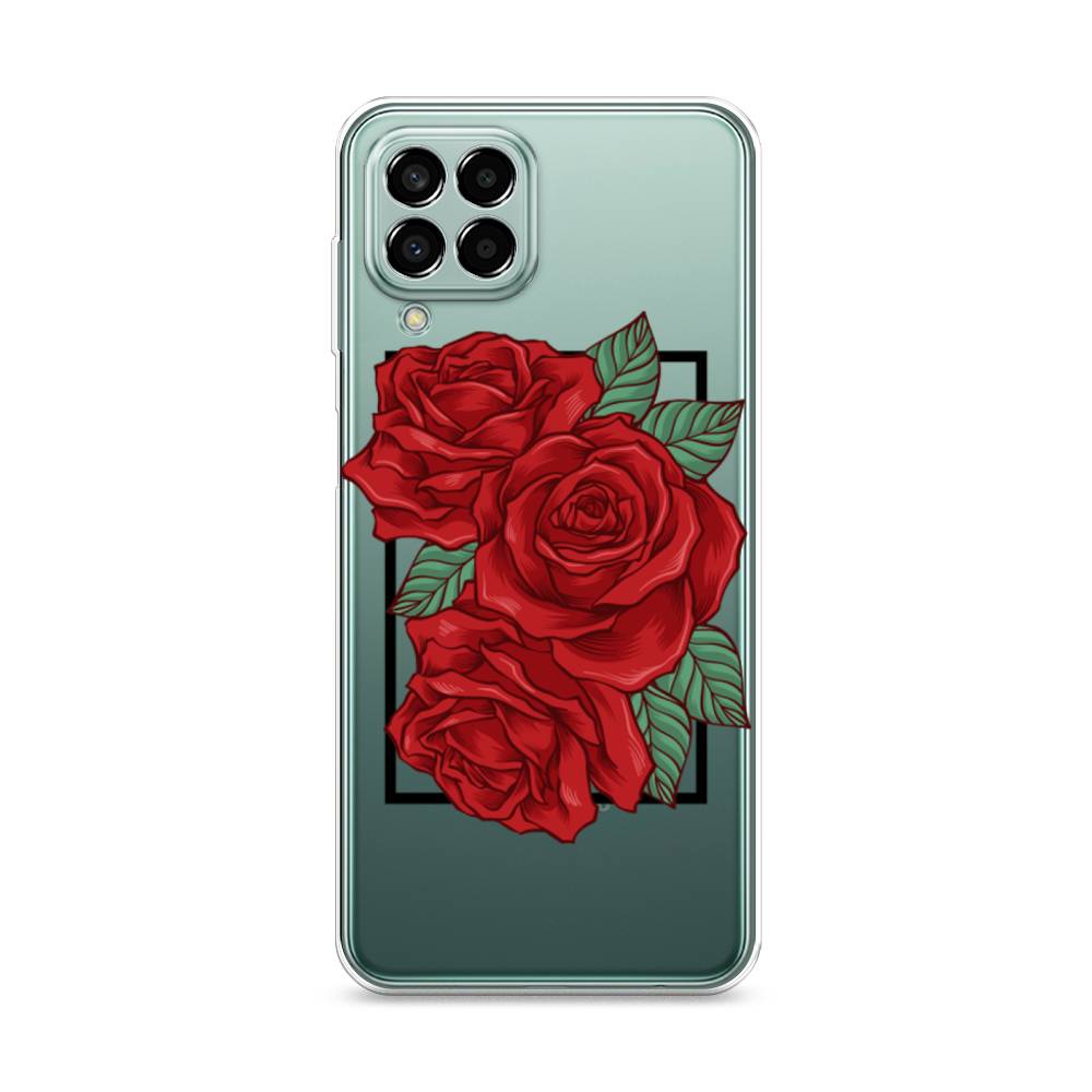 

Чехол на Samsung Galaxy M33 "Три алые розы", Красный, 2105650-2