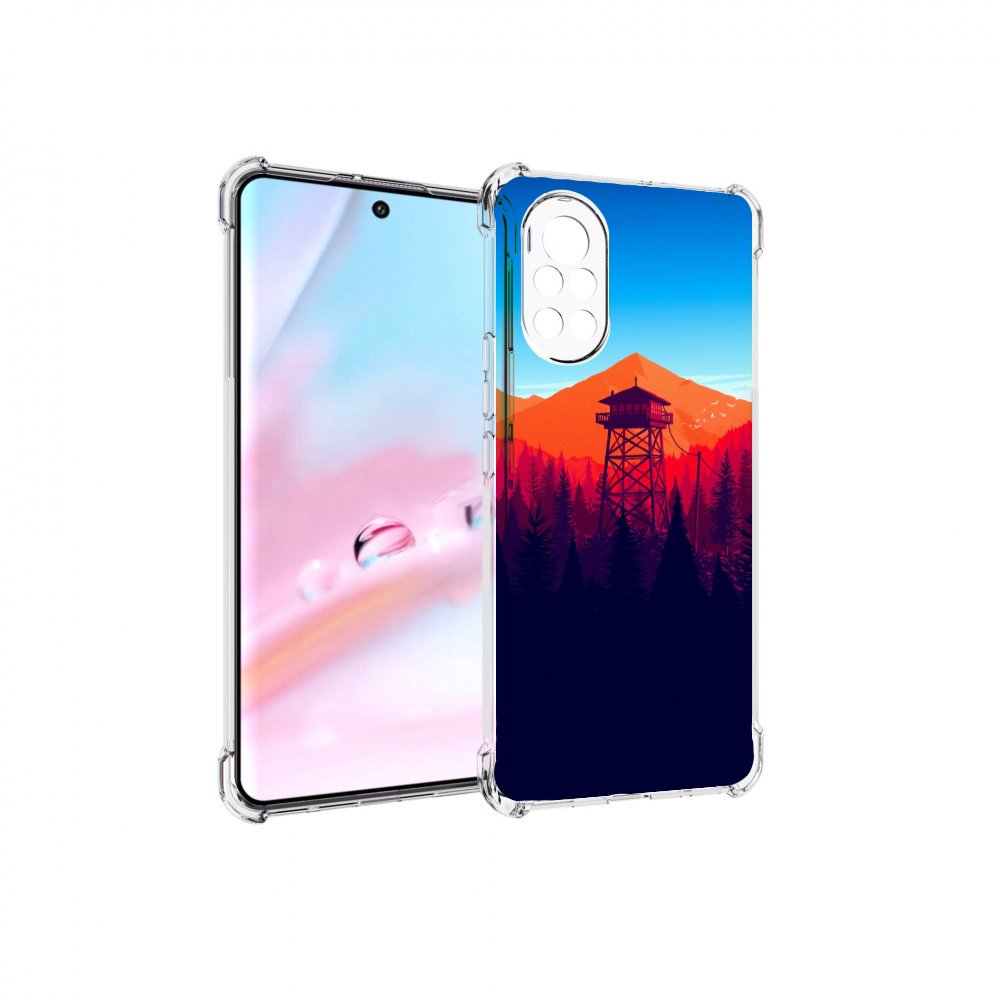 

Чехол MyPads лес с оранжевыми горами для Huawei Nova 8 (ANG-LX1), Прозрачный, Tocco