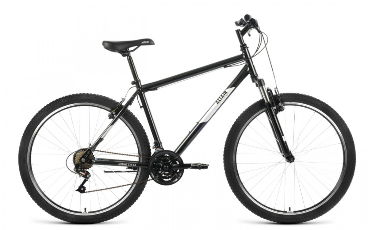 

Велосипед ALTAIR MTB HT 27,5 1.0 19" -22г. (черный-серебристый), MTB HT 27,5 1.0