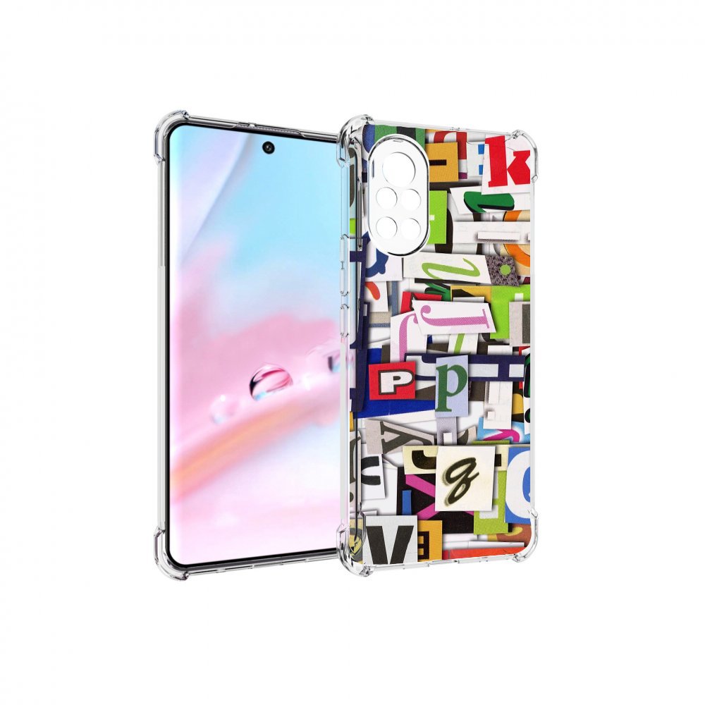 Чехол MyPads ломанные-буквы для Huawei Nova 8 (ANG-LX1)
