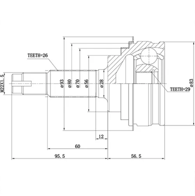 

ZIKMAR 'Z87013R ШРУС наружный 1шт
