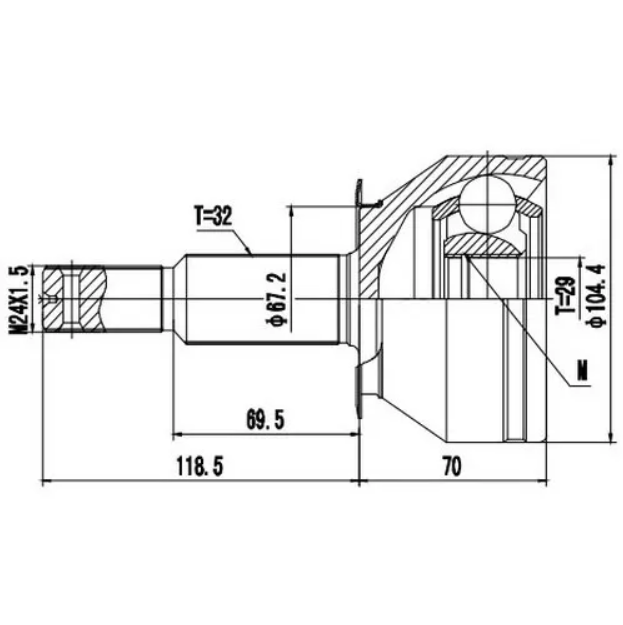 

ZIKMAR 'Z87163R Шрус Наружный 1шт