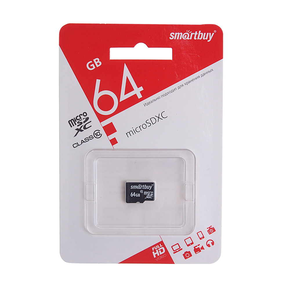 Карта памяти 64GB MicroSD class 10 SMART BUY SB64GBSDCL10-00LE