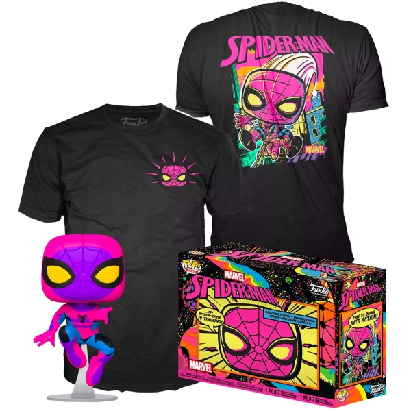 фото Футболка funko pop and tee: marvel: spider-man black light (s)