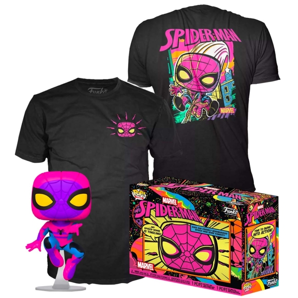 фото Футболка funko pop and tee: marvel: spider-man black light (m)