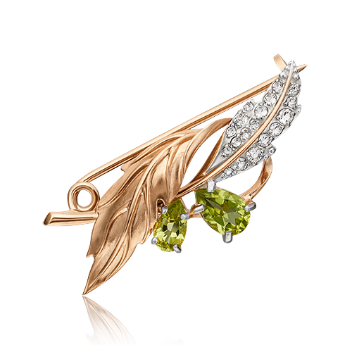 

Брошь из золота с топазом/хризолитом PLATINA jewelry 04-0238-00-243-1110-46_0, 04-0238-00-243-1110-46_0