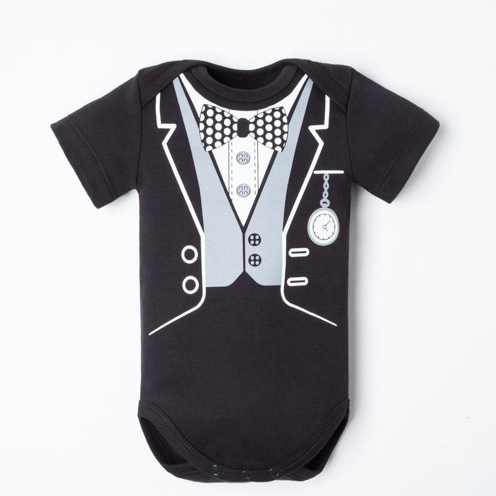 

Боди детское Крошка Я Р00000028, чёрный, 80, Черный, Gentleman Крошка Я