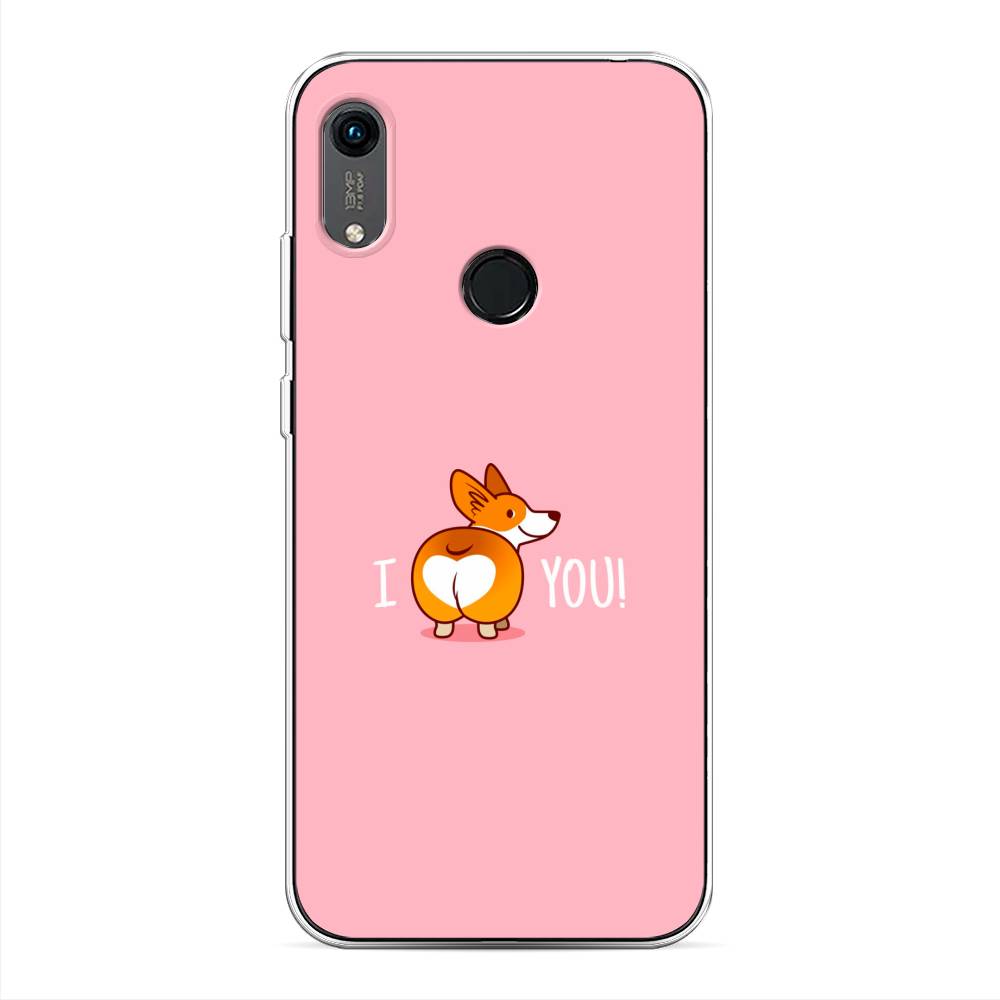 

Чехол на Huawei Y6 2019 "Корги I love you", Розовый;коричневый;белый, 611550-1