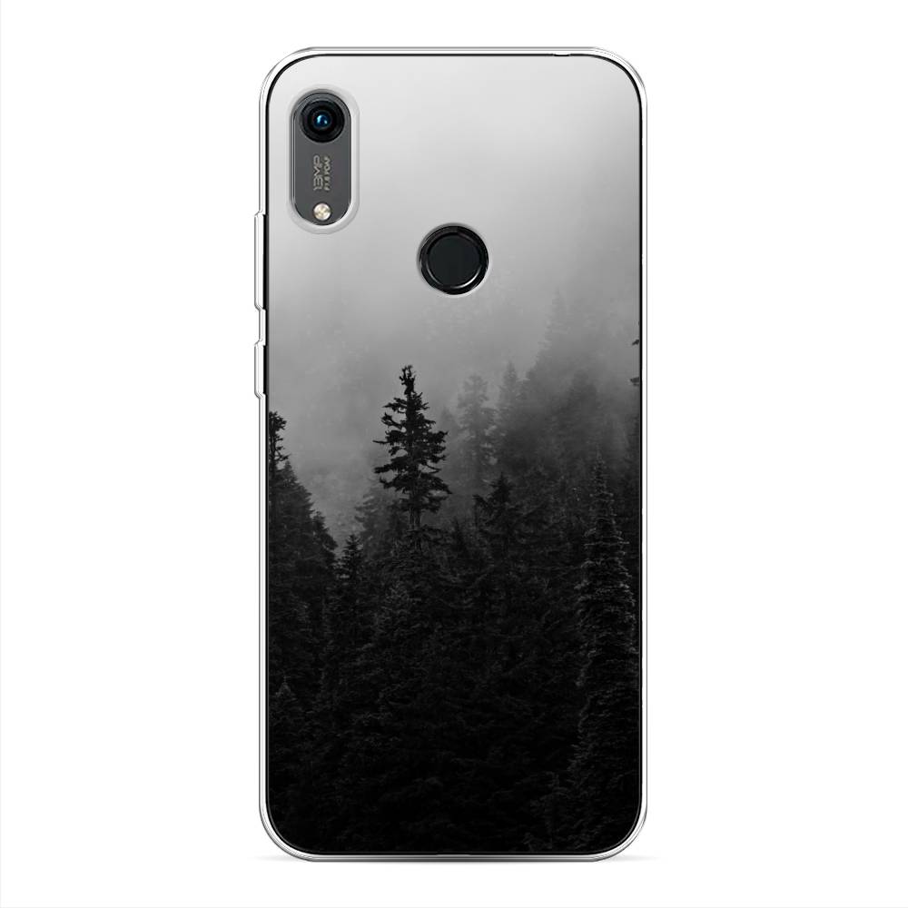 

Чехол на Huawei Y6 2019 "Туманный лес", Серый;черный, 611550-2