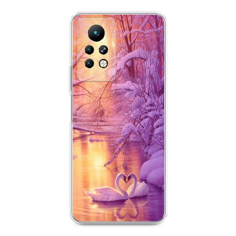 

Чехол на Infinix Note 11 Pro "Зима 1", Фиолетовый;желтый, 3100550-2