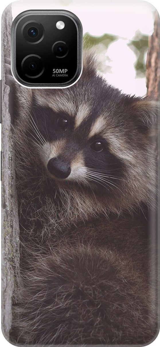 

Силиконовый чехол на Huawei nova Y61 с принтом "Енотик", Серый;черный, 157999