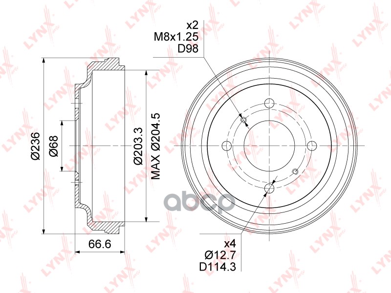 

Барабан Тормозной (203x43) Nissan Almera Classic 06> Lynxauto Bm-1114 Nissan Almera Classi