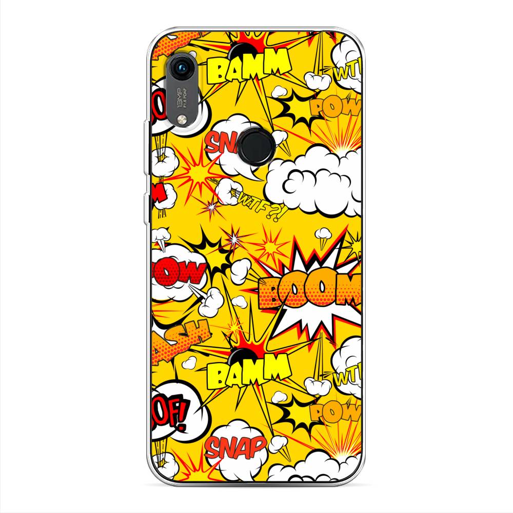 

Чехол на Huawei Y6 2019 "Поп Арт эффекты", Желтый;белый;оранжевый, 611550-6