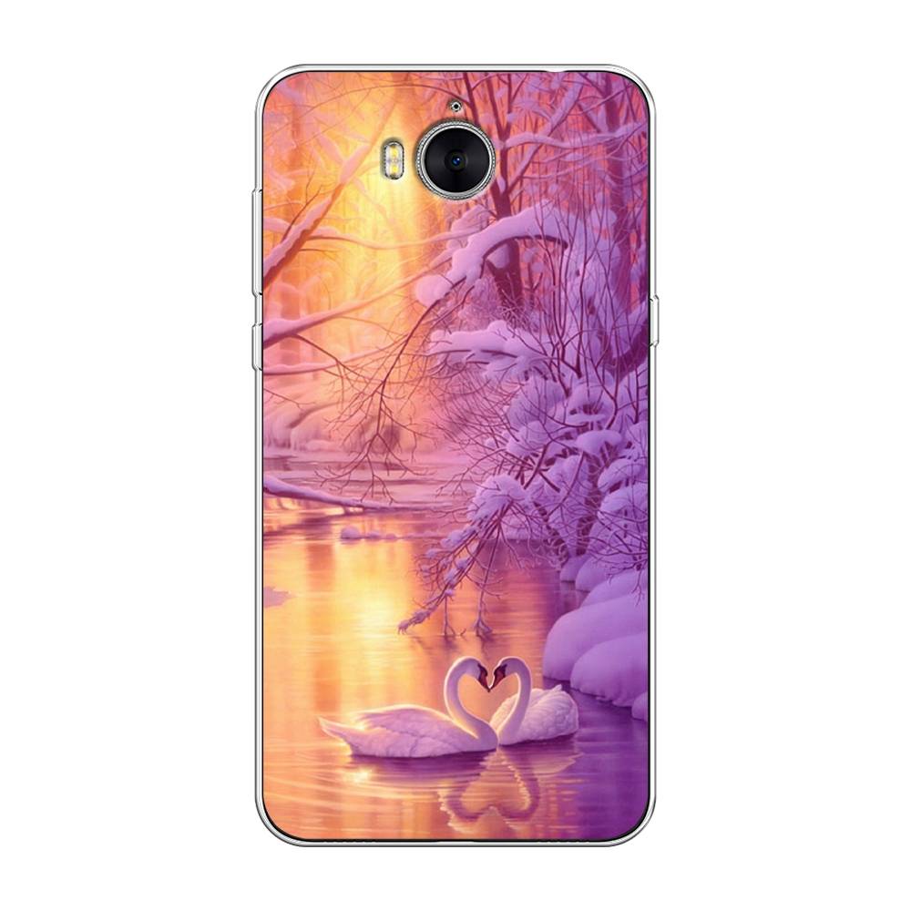 

Чехол на Huawei Y5 2017 "Зима 1", Фиолетовый;желтый, 62550-2