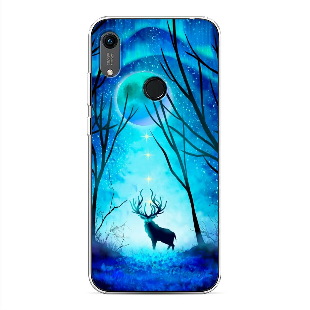 

Чехол на Huawei Y6 2019 "Олень северное сияние", Синий;черный;голубой, 611550-1