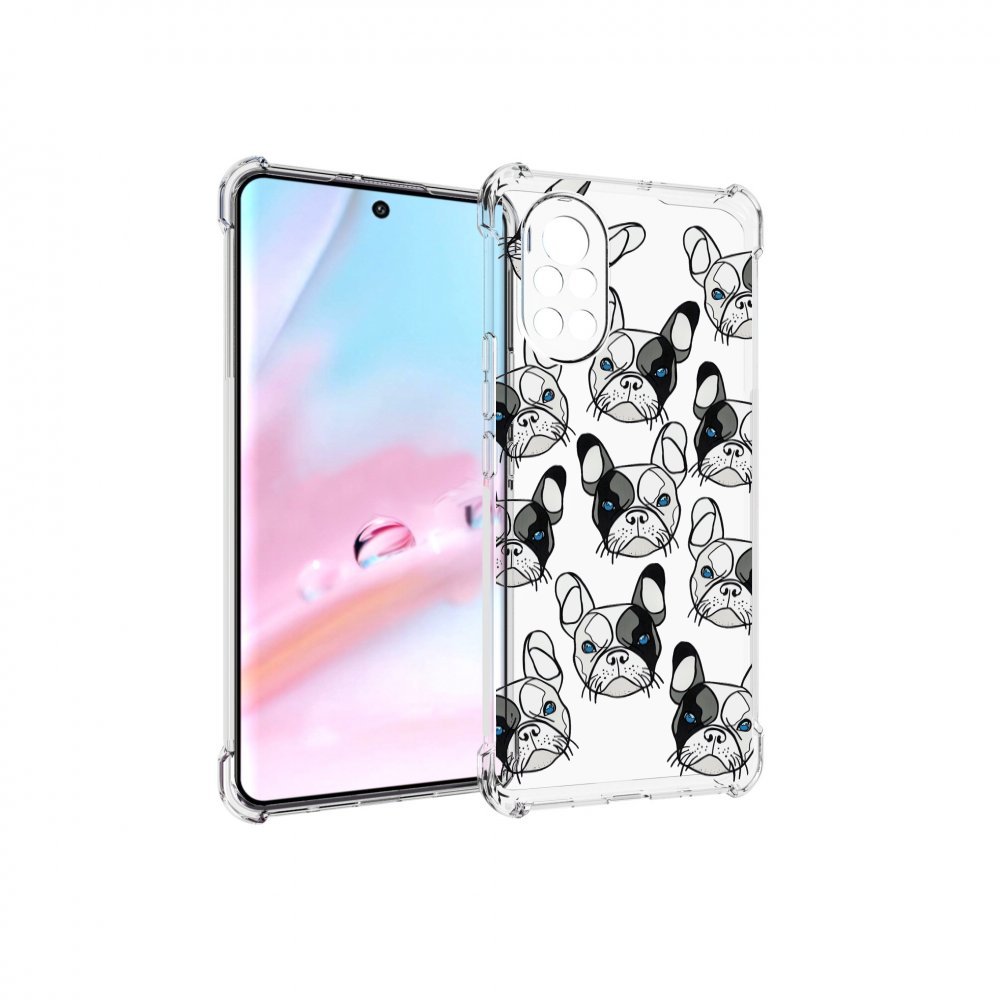 Чехол MyPads мини-собачки-черно-белый для Huawei Nova 8 (ANG-LX1)