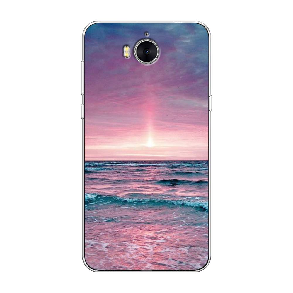 

Чехол на Huawei Y5 2017 "Восход 3", Розовый;голубой, 62550-2