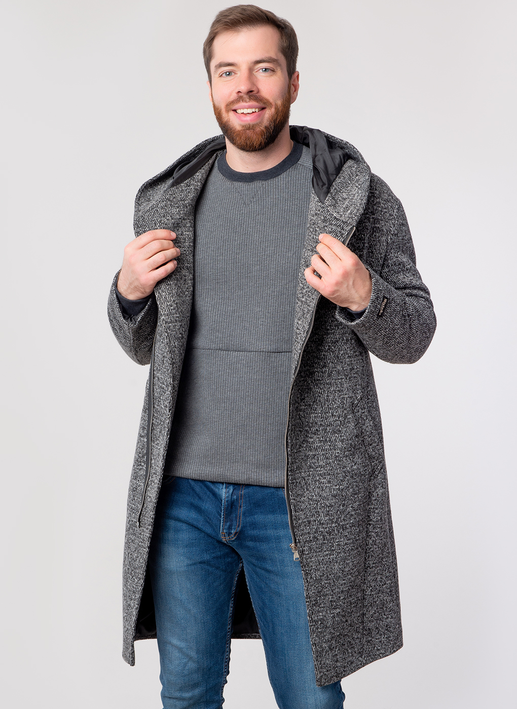 

Пальто мужское MISTEKS DESIGN 52270 серое 52 RU, 52270