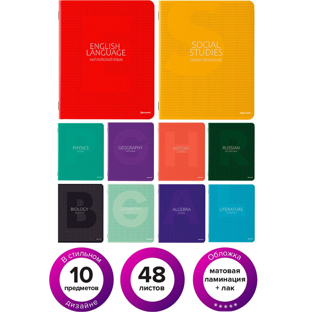 

Комплект предметных тетрадей Brauberg 404029 Colore 48 листов 10 шт, Colore